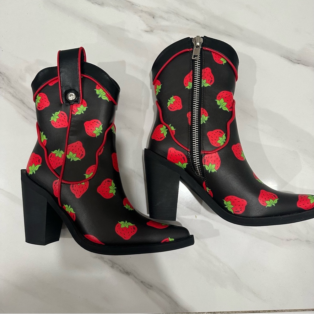 Dolls Kill Strawberry Shortcake Cowboy Boots